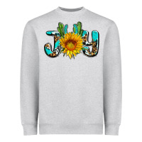 Heather Grey joy with sunflower and cactus ado Heavyweight Sweatshirt - AdoDesignShop