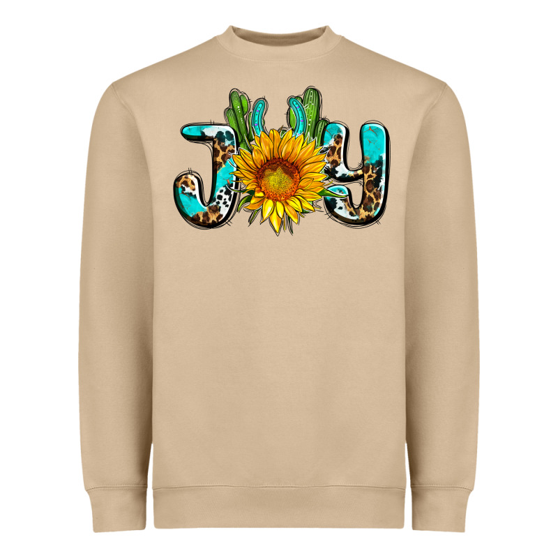 Joy With Sunflower And Cactus Ado Heavyweight Sweatshirt by AdoDesignShop | Teevron