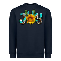 Navy joy with sunflower and cactus ado Heavyweight Sweatshirt - AdoDesignShop