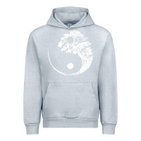 Heather Grey yin yang bonsai tree Urban Hoodie - artisFamous
