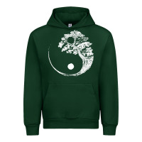 Forest Green yin yang bonsai tree Urban Hoodie - artisFamous