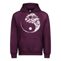 Mauve Wine yin yang bonsai tree Urban Hoodie - artisFamous