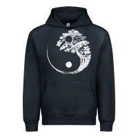 Navy yin yang bonsai tree Urban Hoodie - artisFamous