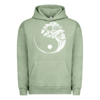 Pigment Oil Green yin yang bonsai tree Urban Hoodie - artisFamous