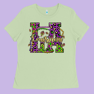 Louisiana Mardi Gras Ladies Tee Designed By Oliviacreatesart