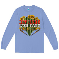 Colony Blue hit hard run fast turn left Long Sleeve Tee - BundleAndBundleShop