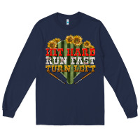 Navy hit hard run fast turn left Long Sleeve Tee - BundleAndBundleShop