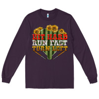 Plum hit hard run fast turn left Long Sleeve Tee - BundleAndBundleShop