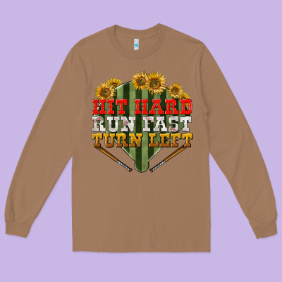 Hit Hard Run Fast Turn Left Long Sleeve Tee Designed By Bundleandbundleshop