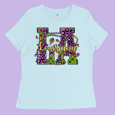 Louisiana Mardi Gras Ladies Tee Designed By Oliviacreatesart