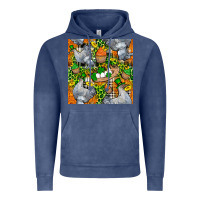Vintage Denim St. Patricks Chicken With Cupcake Leopard Vintage Hoodie - FaDigitalArtStudio