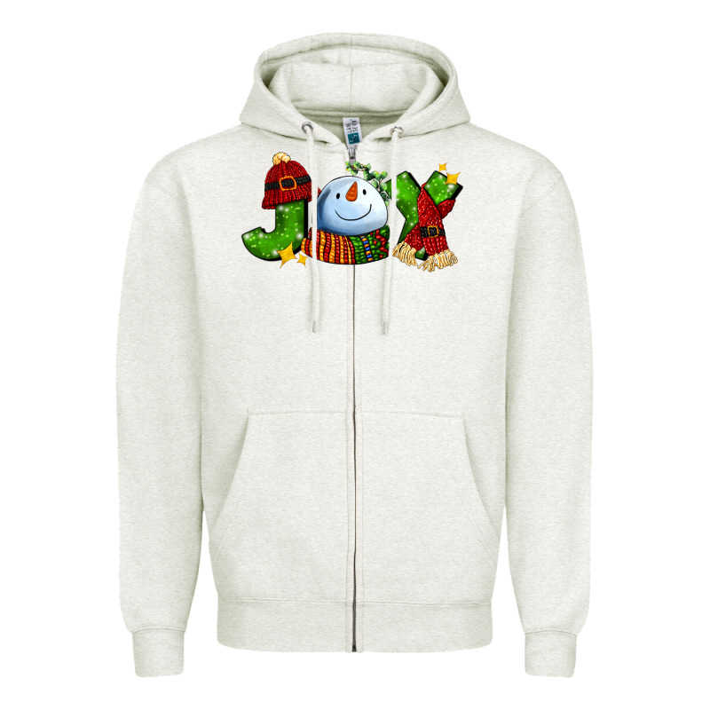 Joy For Christmas With Snowman Zipper Hoodie by AdoDesignShop | Teevron