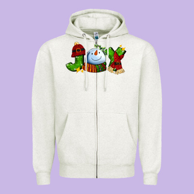Joy For Christmas With Snowman Zipper Hoodie Designed By Adodesignshop