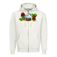 Oatmeal Heather joy for christmas with snowman Zipper Hoodie - AdoDesignShop
