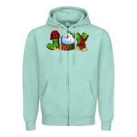 Seafoam joy for christmas with snowman Zipper Hoodie - AdoDesignShop