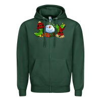 Sports Green joy for christmas with snowman Zipper Hoodie - AdoDesignShop