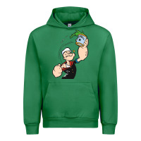 Emerald Popeye Spinach Retro Mens Funny Urban Hoodie - artisFamous