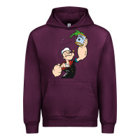Mauve Wine Popeye Spinach Retro Mens Funny Urban Hoodie - artisFamous