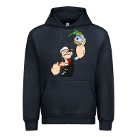 Navy Popeye Spinach Retro Mens Funny Urban Hoodie - artisFamous