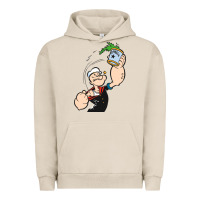 Pigment French Oak Popeye Spinach Retro Mens Funny Urban Hoodie - artisFamous