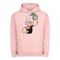 Pigment Salmon Popeye Spinach Retro Mens Funny Urban Hoodie - artisFamous