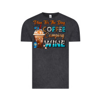 Vintage Black Plan For The Day Coffee Camping Wine Frappe Coffee Vintage Tee - FaDigitalArtStudio
