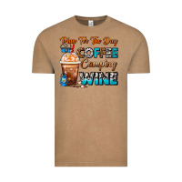 Vintage Coffee Plan For The Day Coffee Camping Wine Frappe Coffee Vintage Tee - FaDigitalArtStudio