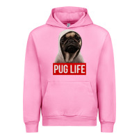 Fuchsia Pink pug life Urban Hoodie - artisFamous