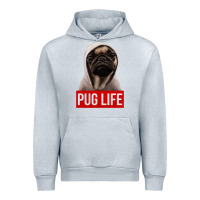 Heather Grey pug life Urban Hoodie - artisFamous