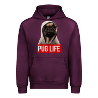 Mauve Wine pug life Urban Hoodie - artisFamous