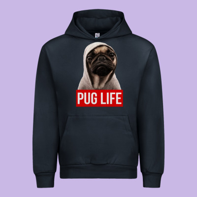 Pug Life Urban Hoodie Designed By Artisfamous