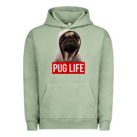 Pigment Oil Green pug life Urban Hoodie - artisFamous