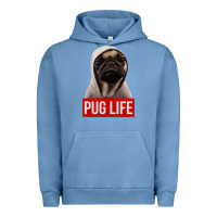 Pigment Pebble Blue pug life Urban Hoodie - artisFamous
