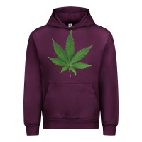 Mauve Wine Weed leaf Urban Hoodie - artisFamous