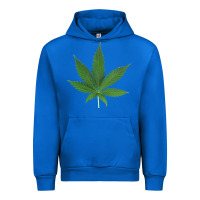 Cobalt Weed leaf Urban Hoodie - artisFamous