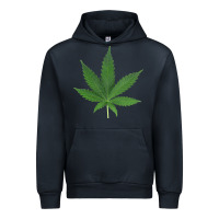 Navy Weed leaf Urban Hoodie - artisFamous