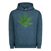 Pigment Midnight Navy Weed leaf Urban Hoodie - artisFamous