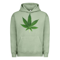 Pigment Oil Green Weed leaf Urban Hoodie - artisFamous