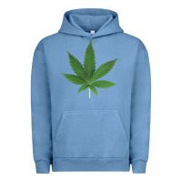 Pigment Pebble Blue Weed leaf Urban Hoodie - artisFamous