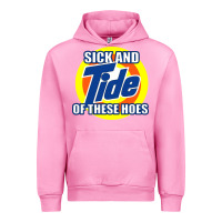 Fuchsia Pink sick and tide of these hoes Urban Hoodie - artisFamous