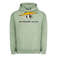 Pigment Oil Green what wouldnt jesus do Urban Hoodie - artisFamous