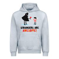 Heather Grey strangers are awesome Urban Hoodie - artisFamous