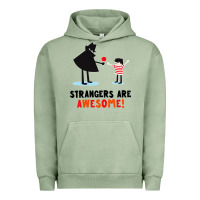 Pigment Oil Green strangers are awesome Urban Hoodie - artisFamous