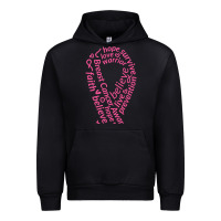Black Pink Ribbon Urban Hoodie - artisFamous