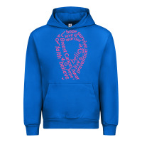 Cobalt Pink Ribbon Urban Hoodie - artisFamous