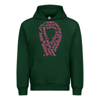 Forest Green Pink Ribbon Urban Hoodie - artisFamous
