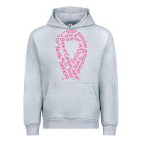 Heather Grey Pink Ribbon Urban Hoodie - artisFamous