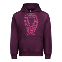 Mauve Wine Pink Ribbon Urban Hoodie - artisFamous