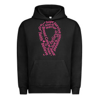Pigment Black Pink Ribbon Urban Hoodie - artisFamous