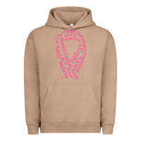 Pigment Burro Pink Ribbon Urban Hoodie - artisFamous